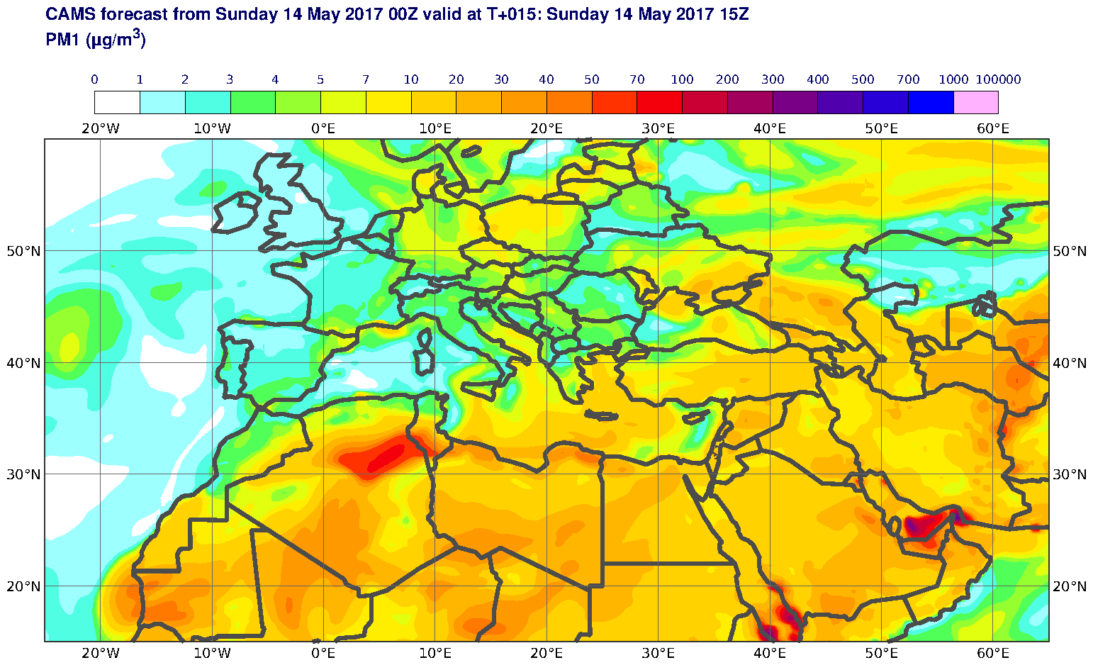 PM1 (μg/m3) valid at T15 - 2017-05-14 15:00