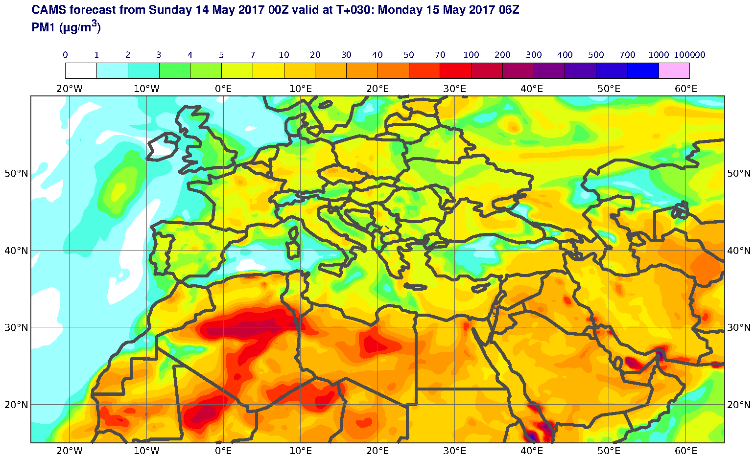 PM1 (μg/m3) valid at T30 - 2017-05-15 06:00