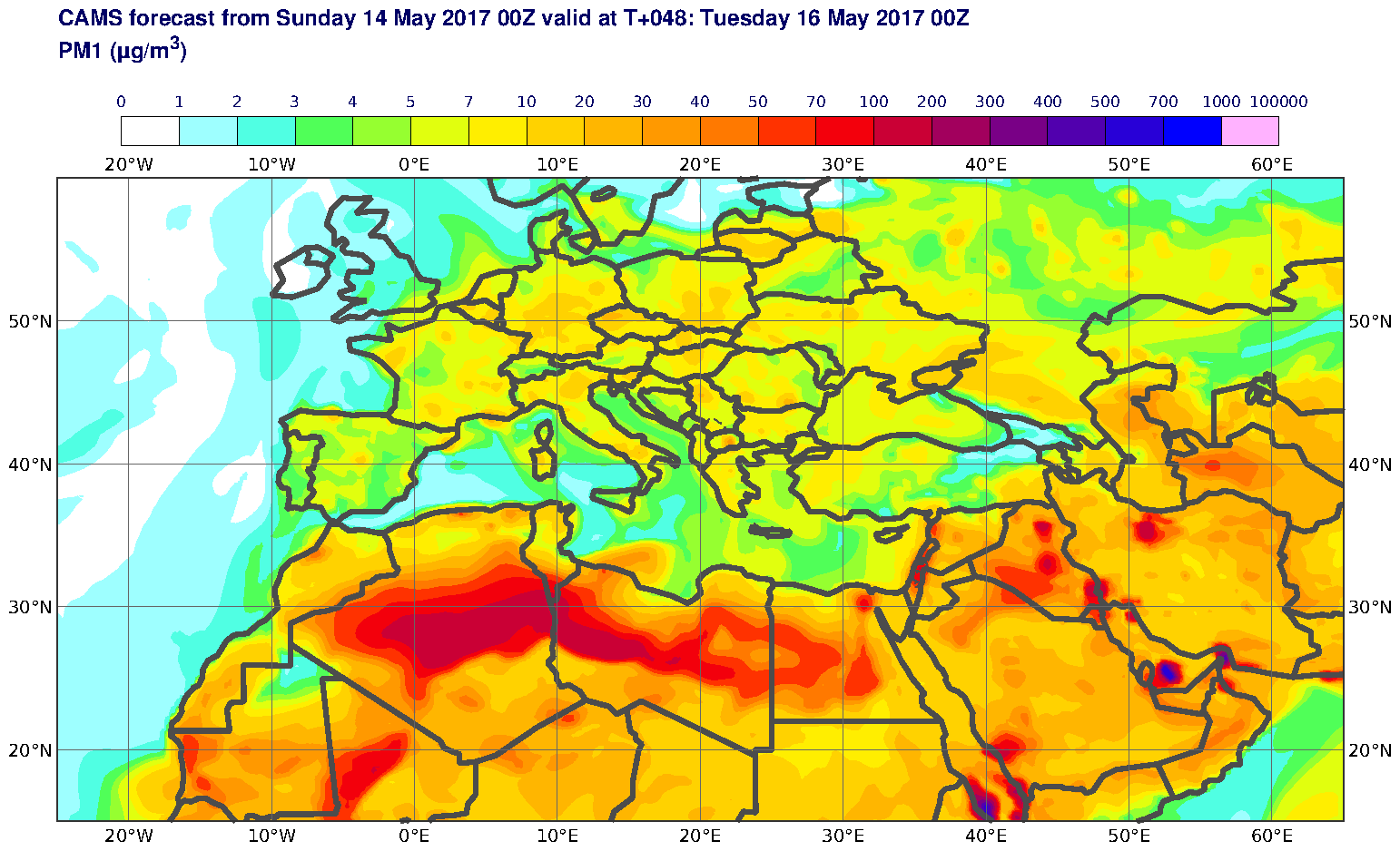 PM1 (μg/m3) valid at T48 - 2017-05-16 00:00