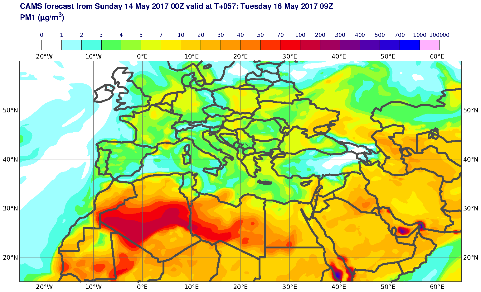 PM1 (μg/m3) valid at T57 - 2017-05-16 09:00