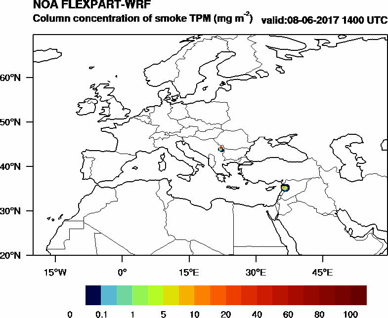 Column concentration of smoke TPM - 2017-06-08 14:00