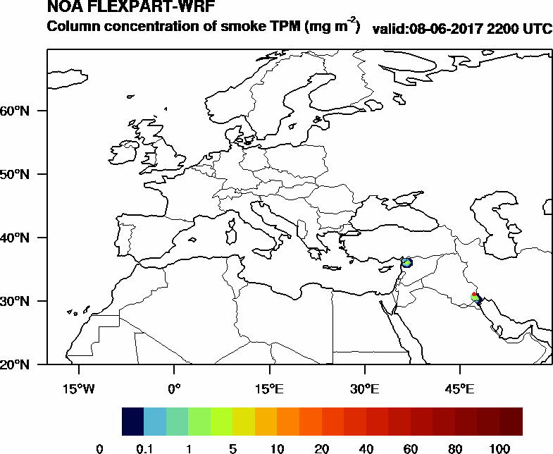 Column concentration of smoke TPM - 2017-06-08 22:00