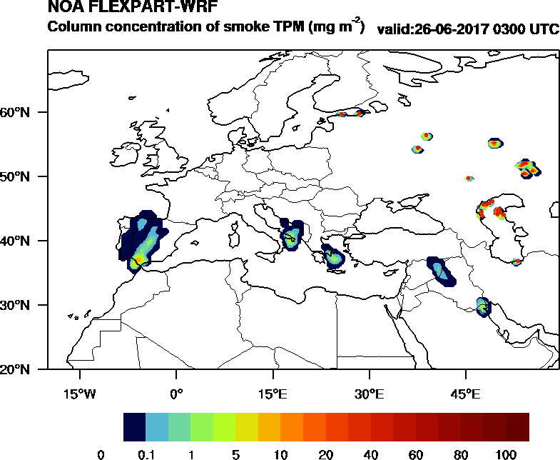 Column concentration of smoke TPM - 2017-06-26 03:00