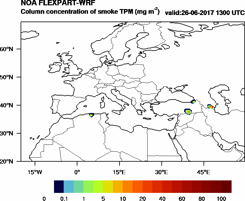 Column concentration of smoke TPM - 2017-06-26 13:00