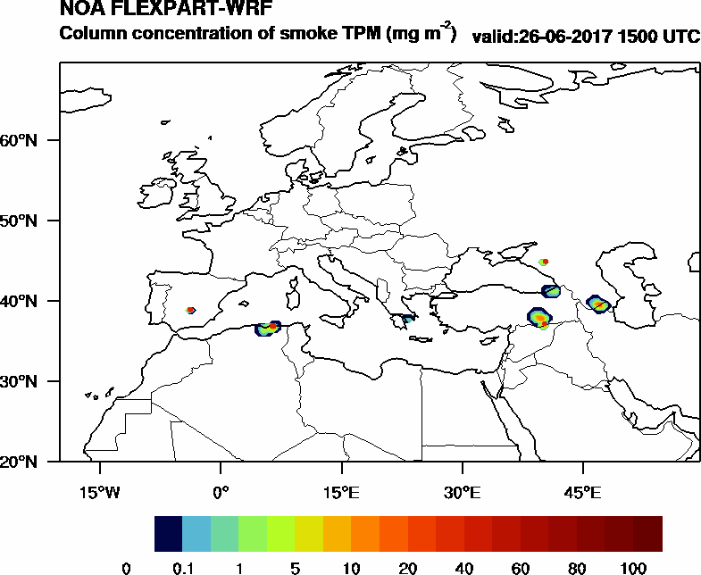 Column concentration of smoke TPM - 2017-06-26 15:00