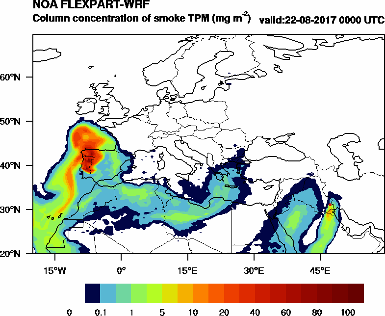 Column concentration of smoke TPM - 2017-08-22 00:00
