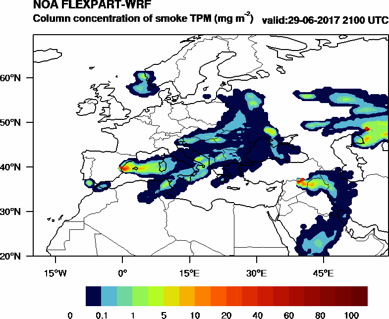 Column concentration of smoke TPM - 2017-06-29 21:00
