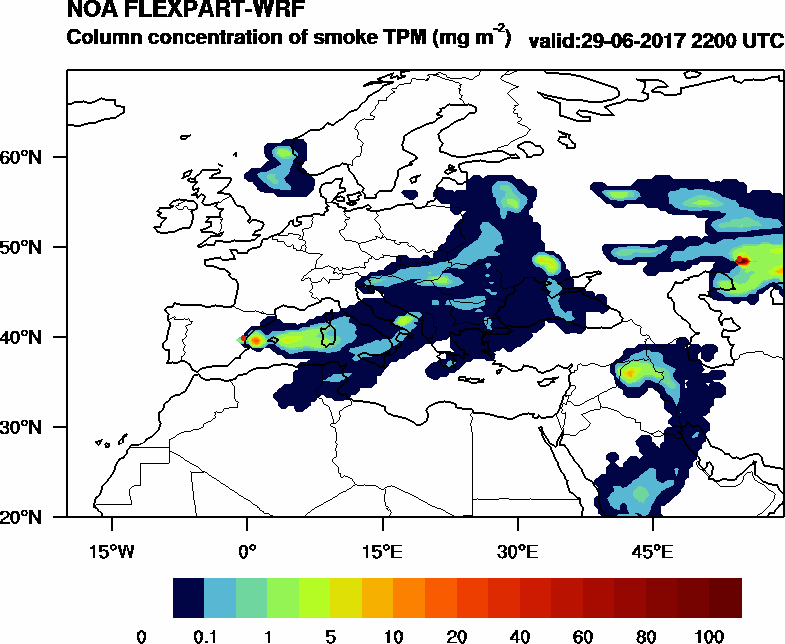Column concentration of smoke TPM - 2017-06-29 22:00