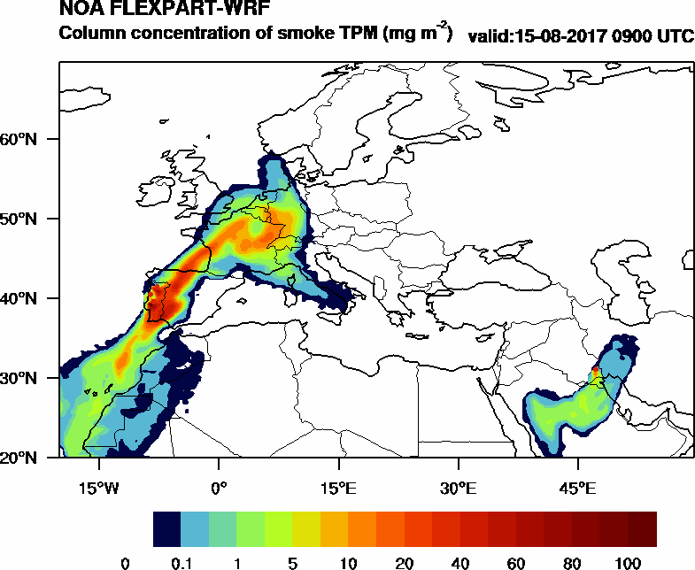 Column concentration of smoke TPM - 2017-08-15 09:00