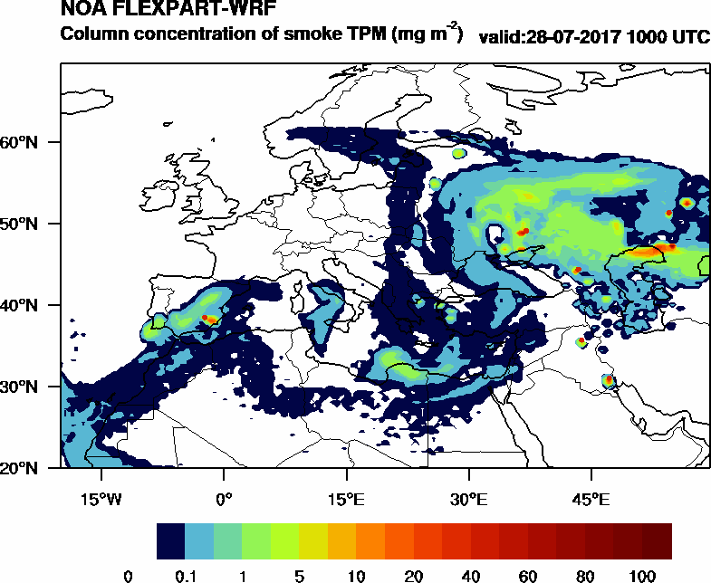 Column concentration of smoke TPM - 2017-07-28 10:00