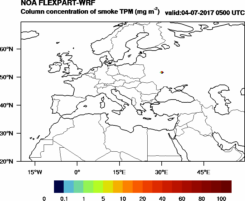 Column concentration of smoke TPM - 2017-07-04 05:00