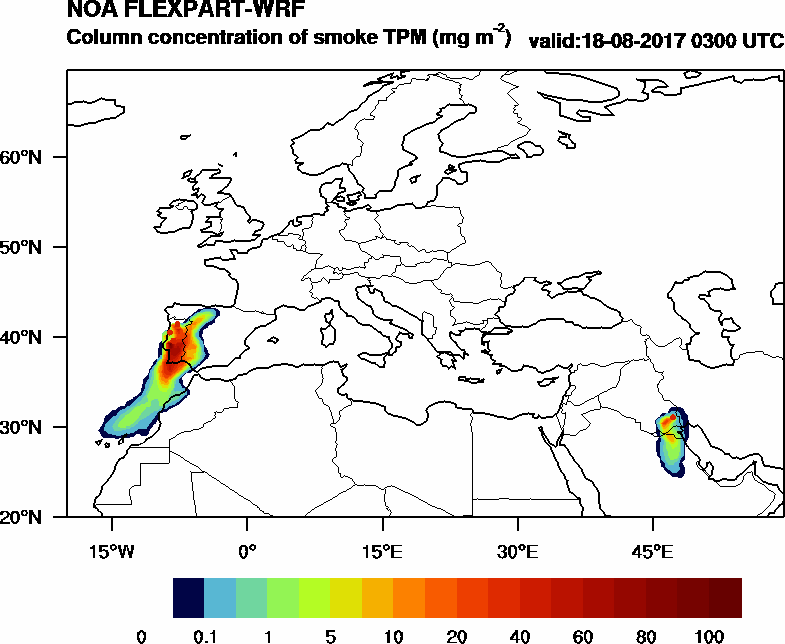 Column concentration of smoke TPM - 2017-08-18 03:00