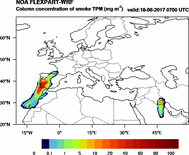 Column concentration of smoke TPM - 2017-08-18 07:00