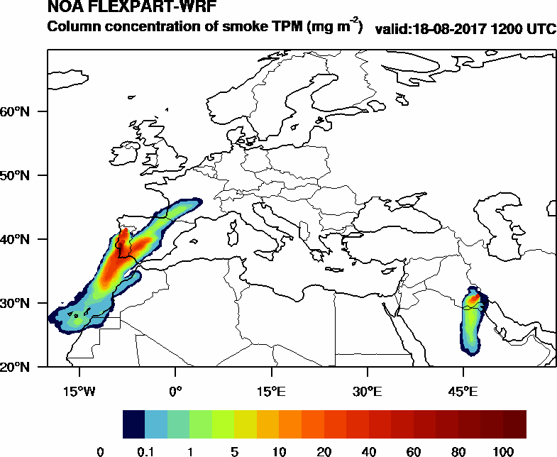 Column concentration of smoke TPM - 2017-08-18 12:00