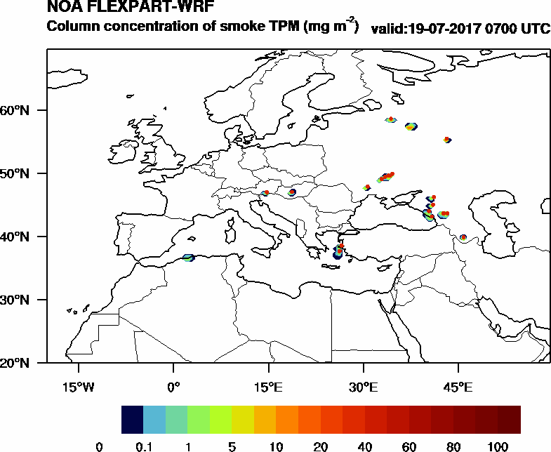 Column concentration of smoke TPM - 2017-07-19 07:00