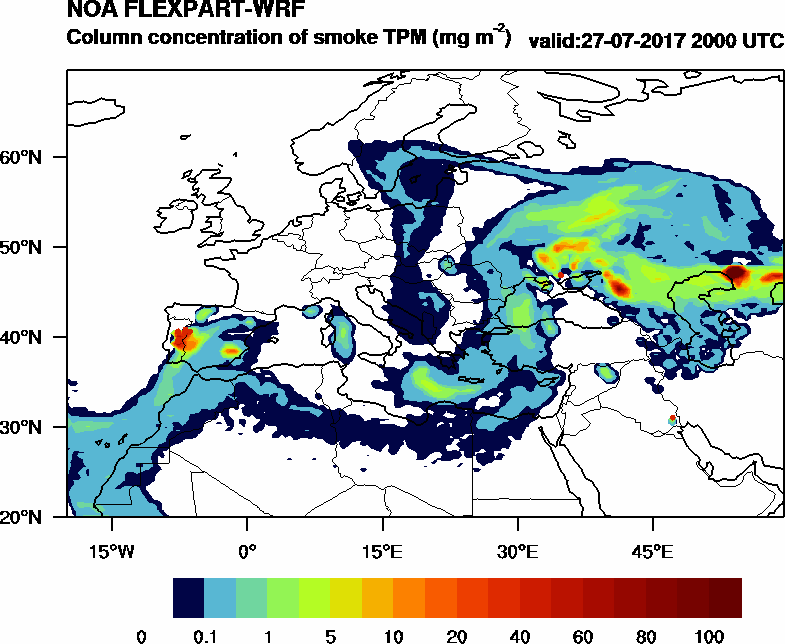Column concentration of smoke TPM - 2017-07-27 20:00