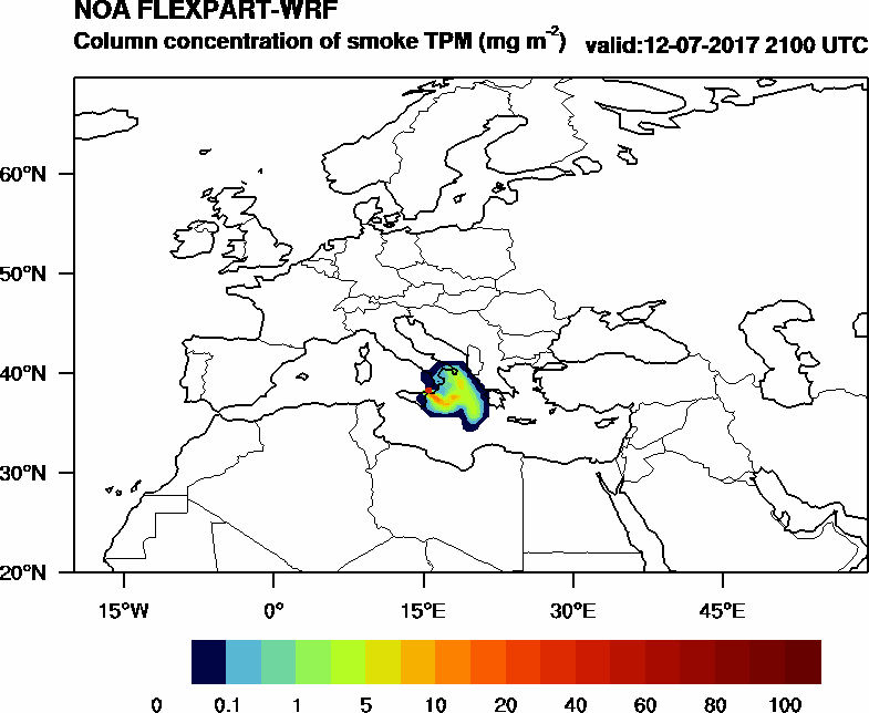 Column concentration of smoke TPM - 2017-07-12 21:00