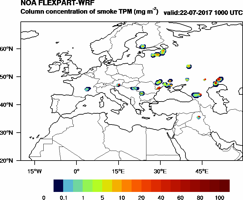 Column concentration of smoke TPM - 2017-07-22 10:00