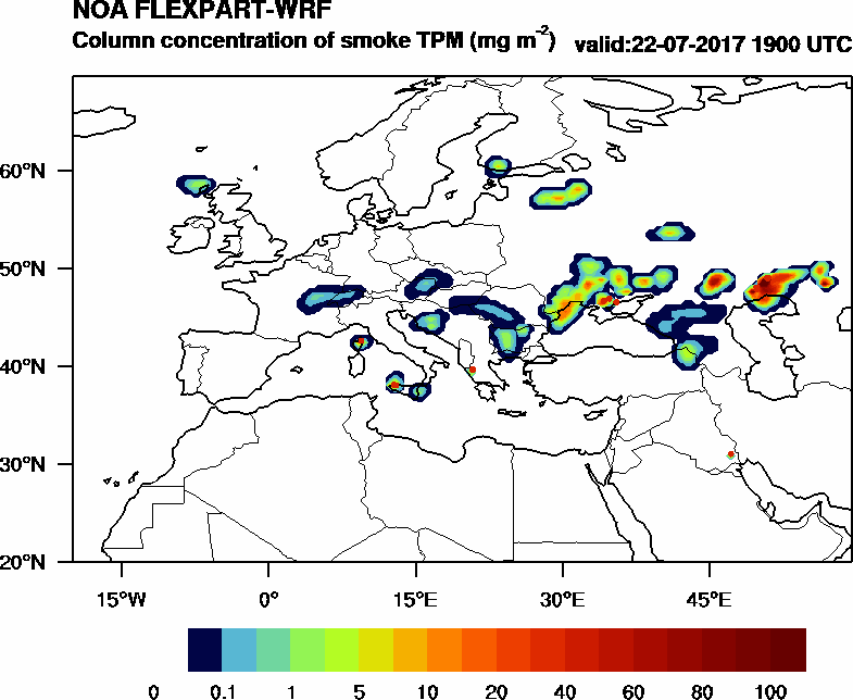 Column concentration of smoke TPM - 2017-07-22 19:00