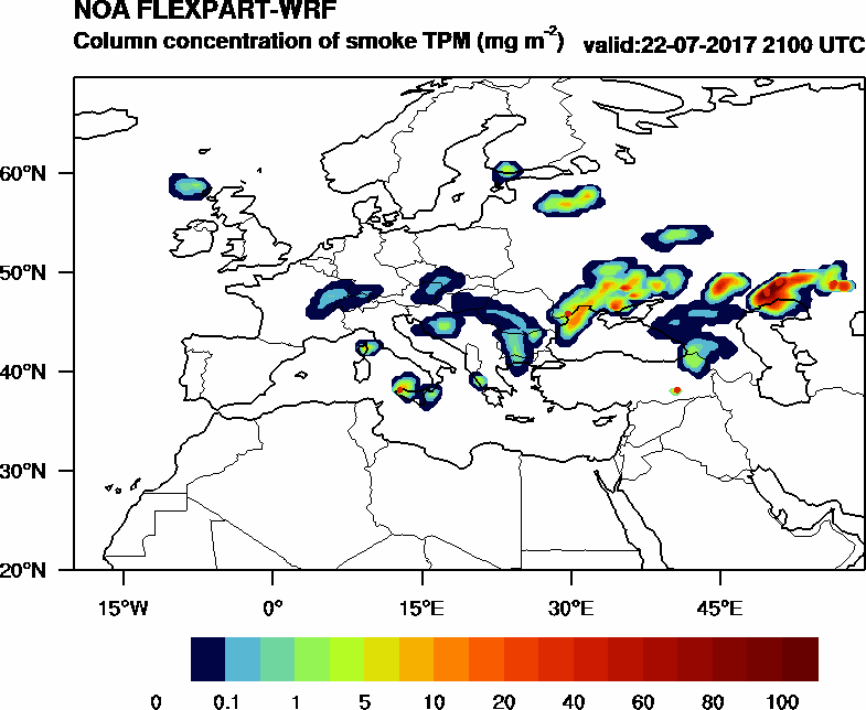Column concentration of smoke TPM - 2017-07-22 21:00