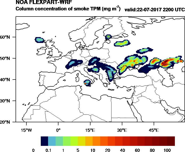 Column concentration of smoke TPM - 2017-07-22 22:00