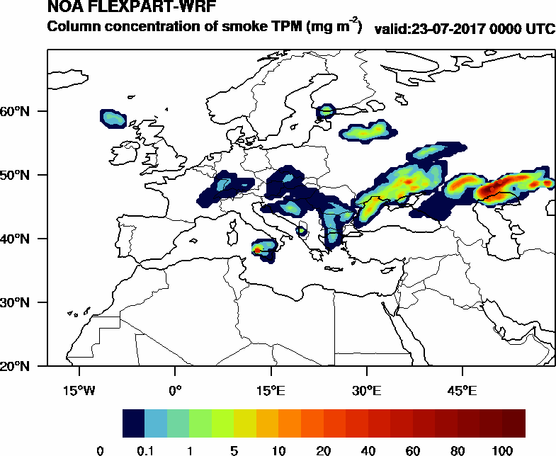 Column concentration of smoke TPM - 2017-07-23 00:00