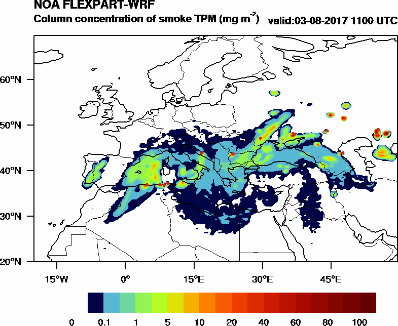 Column concentration of smoke TPM - 2017-08-03 11:00