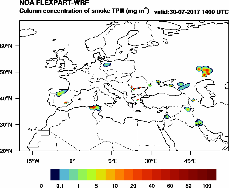 Column concentration of smoke TPM - 2017-07-30 14:00