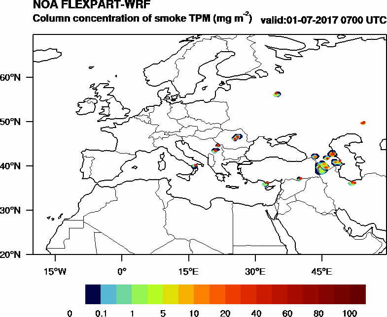 Column concentration of smoke TPM - 2017-07-01 07:00