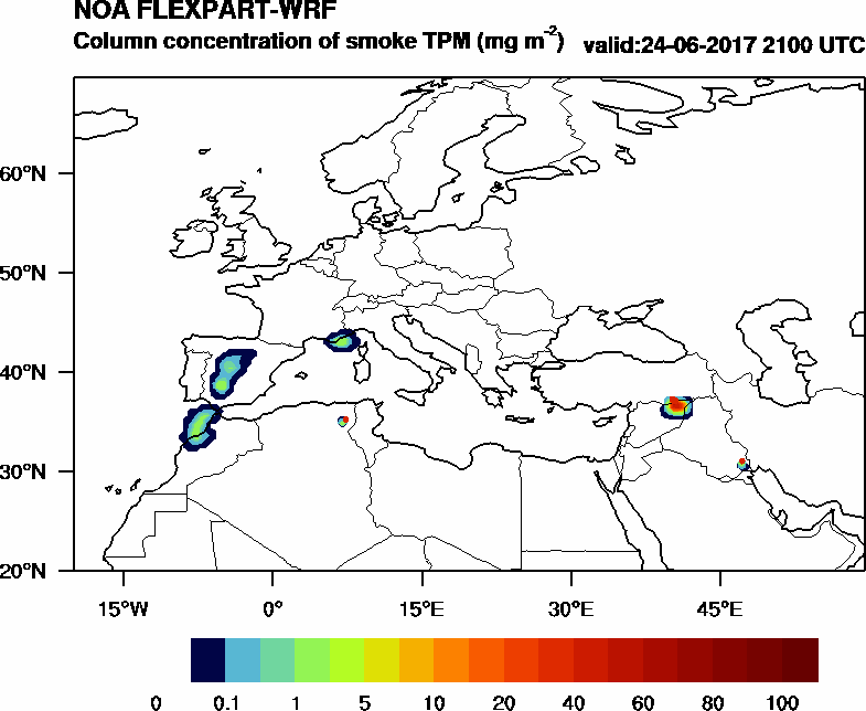 Column concentration of smoke TPM - 2017-06-24 21:00