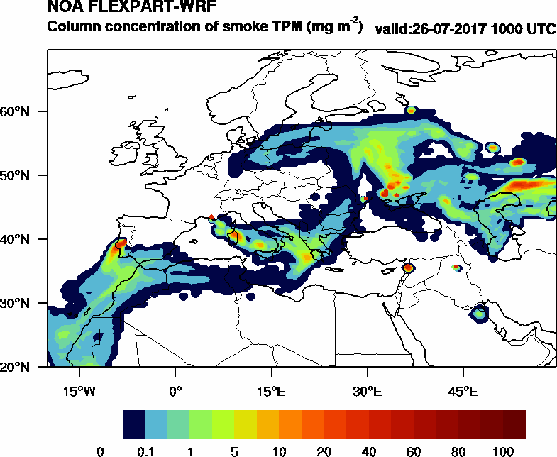 Column concentration of smoke TPM - 2017-07-26 10:00