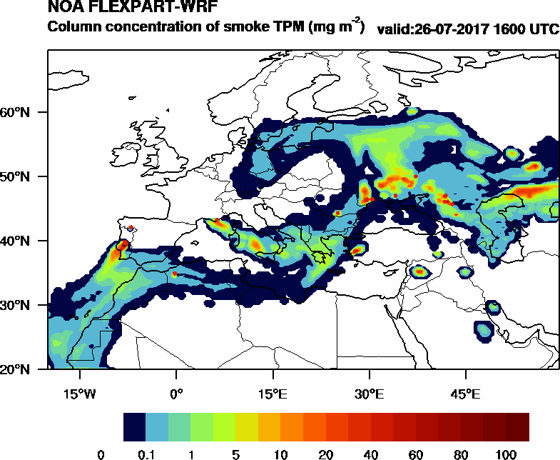 Column concentration of smoke TPM - 2017-07-26 16:00