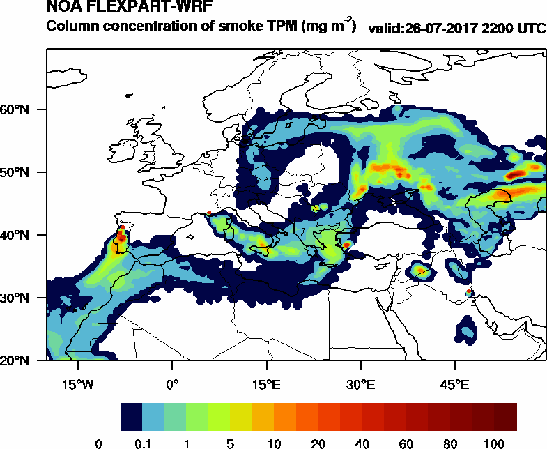 Column concentration of smoke TPM - 2017-07-26 22:00
