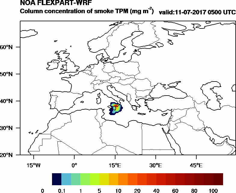 Column concentration of smoke TPM - 2017-07-11 05:00