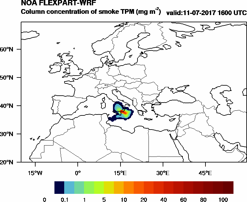 Column concentration of smoke TPM - 2017-07-11 16:00