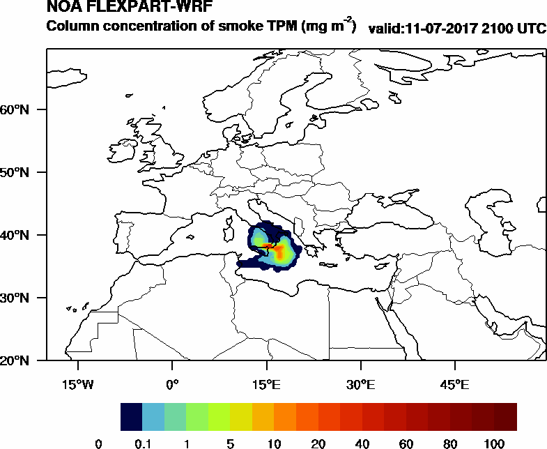 Column concentration of smoke TPM - 2017-07-11 21:00