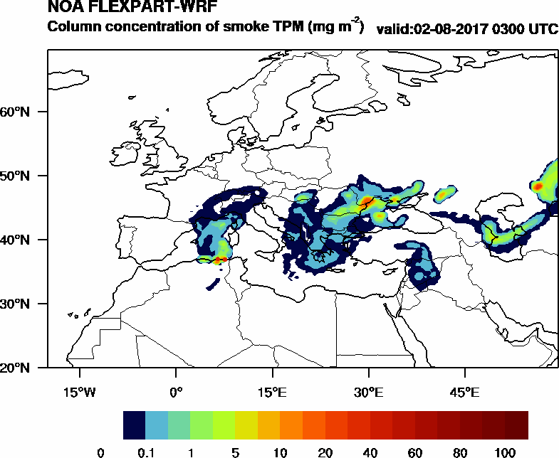 Column concentration of smoke TPM - 2017-08-02 03:00