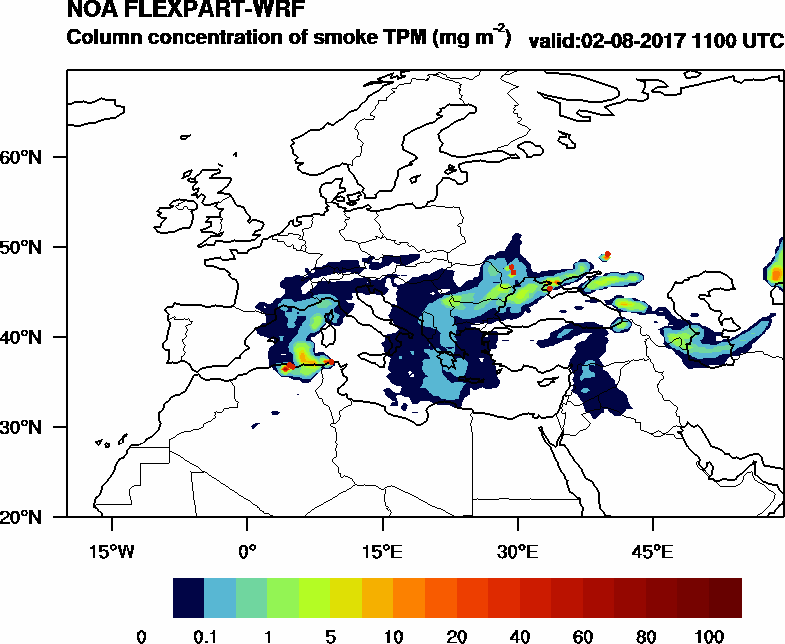 Column concentration of smoke TPM - 2017-08-02 11:00