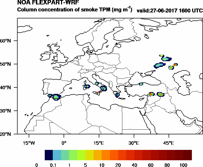 Column concentration of smoke TPM - 2017-06-27 16:00