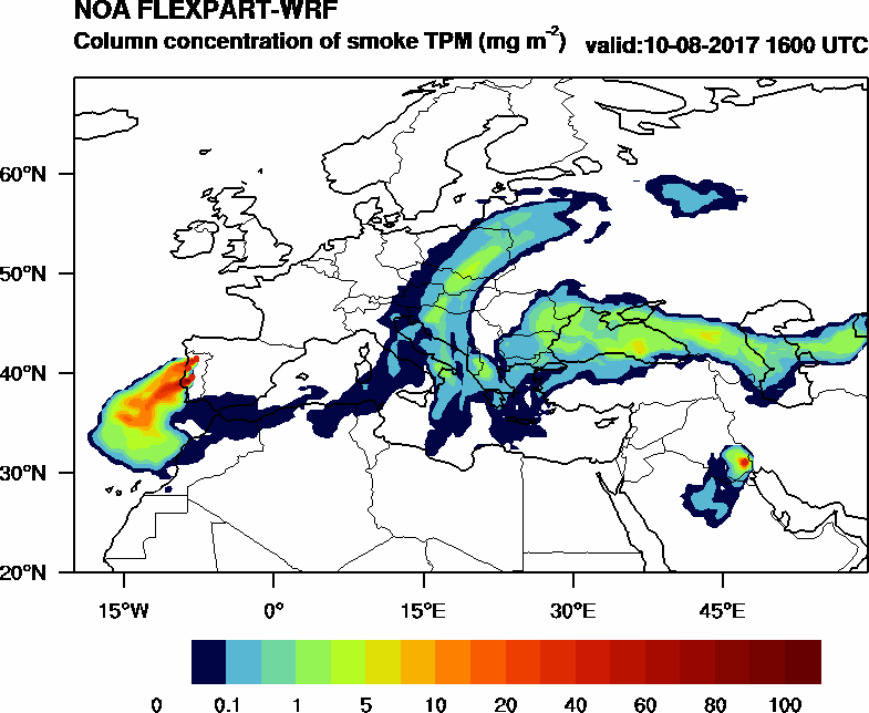 Column concentration of smoke TPM - 2017-08-10 16:00
