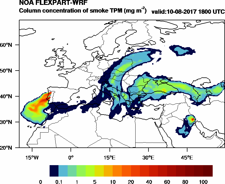 Column concentration of smoke TPM - 2017-08-10 18:00