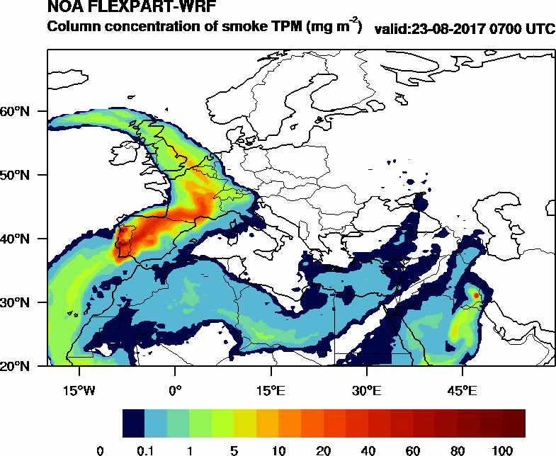 Column concentration of smoke TPM - 2017-08-23 07:00