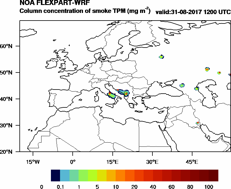 Column concentration of smoke TPM - 2017-08-31 12:00