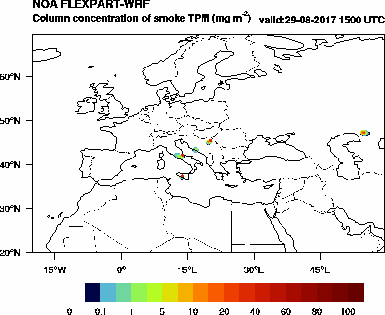 Column concentration of smoke TPM - 2017-08-29 15:00