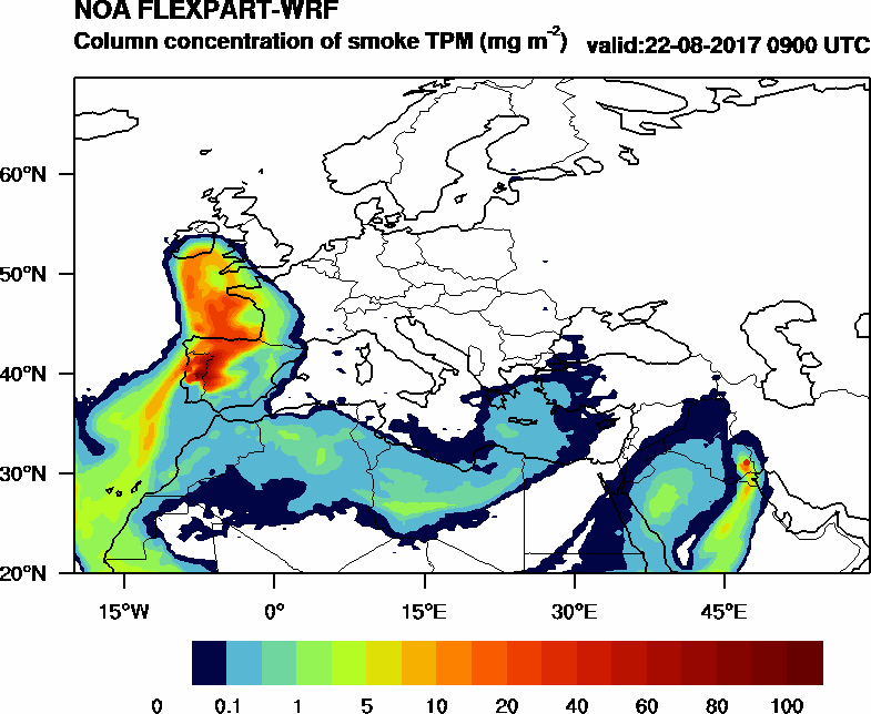 Column concentration of smoke TPM - 2017-08-22 09:00